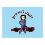 Light Race Car Driver Girl Postcards