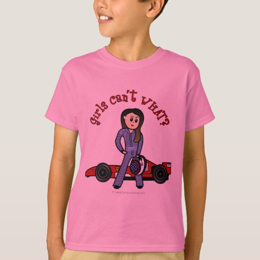 Light Race Car Driver Girl TShirt Zazzle