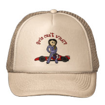 Light Race Car Driver Girl Trucker Hat