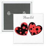 Light Red And Black Hearts Button