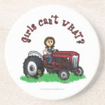 Light Red Farmer Girl Drink Coasters