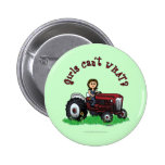 Light Red Farmer Girl Pinback Buttons