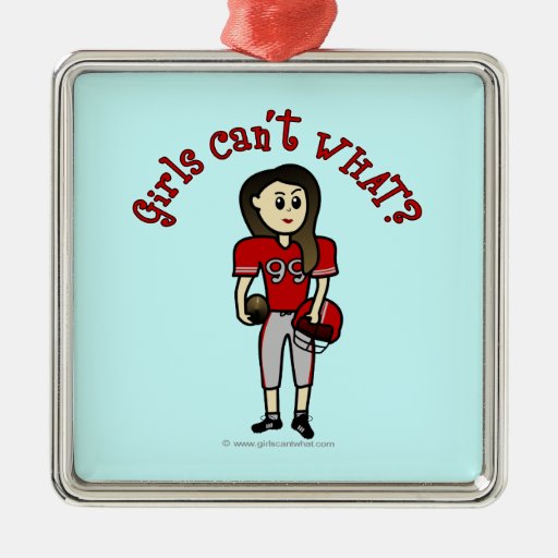 Light Red Football Ornament