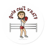 Light Red Girl Boxer Round Sticker