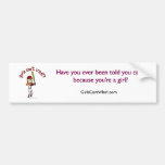 Light Red Girls Baseball Bumper Sticker