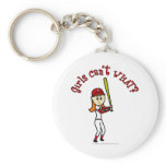 Light Red Girls Baseball Keychain