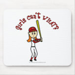 Light Red Girls Baseball Mousepads