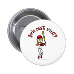 Light Red Girls Baseball Pin