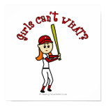 Light Red Girls Baseball Posters