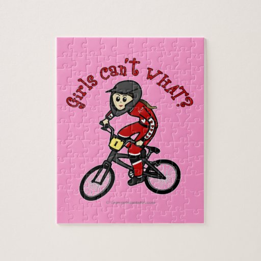 Light Red Girls BMX Jigsaw Puzzle