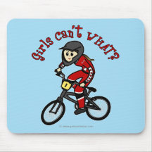 Light Red Girls BMX Mouse Pad