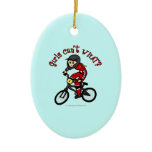 Light Red Girls BMX Christmas Tree Ornaments