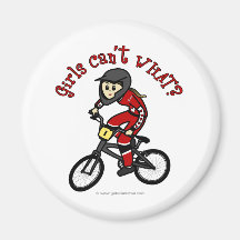 LIght Red Girls BMX Refrigerator Magnet