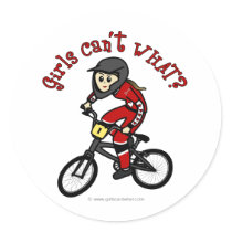 LIght Red Girls BMX stickers