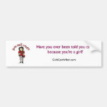 Light Red Girls Football Bumper Sticker