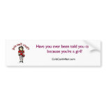 Light Red Girls Football Bumper Sticker