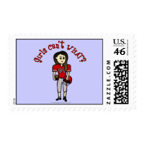 Light Red Girls Football Postage Stamp
