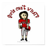 Light Red Girls Football Poster