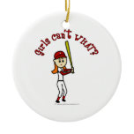 Light Red Softball Christmas Ornament