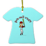 Light Red Softball Christmas Ornaments