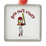 Light Red Softball Ornaments