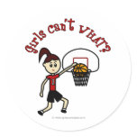Light Red Womens Basketball Round Stickers