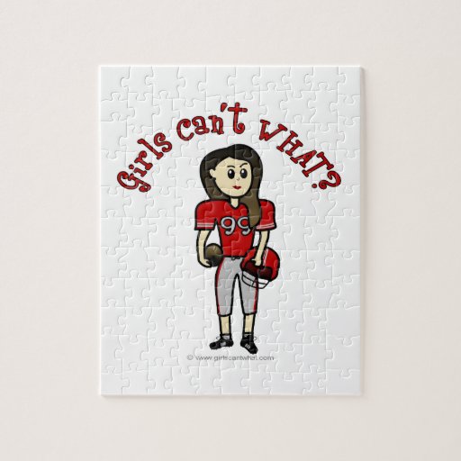 Light Red Womens Football Jigsaw Puzzle