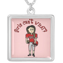 Light Red Womens Football Pendant