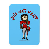Light Red Womens Football Rectangular Magnet