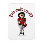Light Red Womens Football Rectangle Magnet