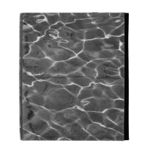 Light Reflections On Water: Black & White iPad Folio Cover
