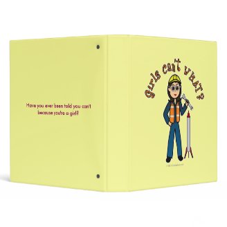 Light Rocket Scientist Girl 3 Ring Binders