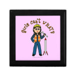 Light Rocket Scientist Girl Keepsake Box