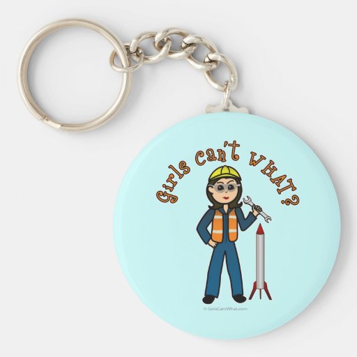 Light Rocket Scientist Girl Keychains