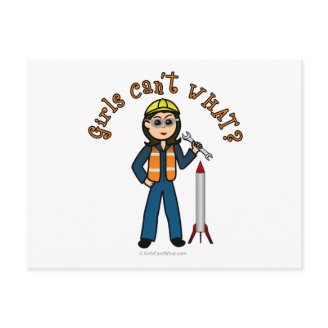 Light Rocket Scientist Girl Postcards