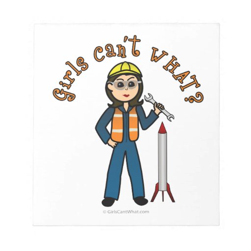 Light Rocket Scientist Girl Scratch Pads