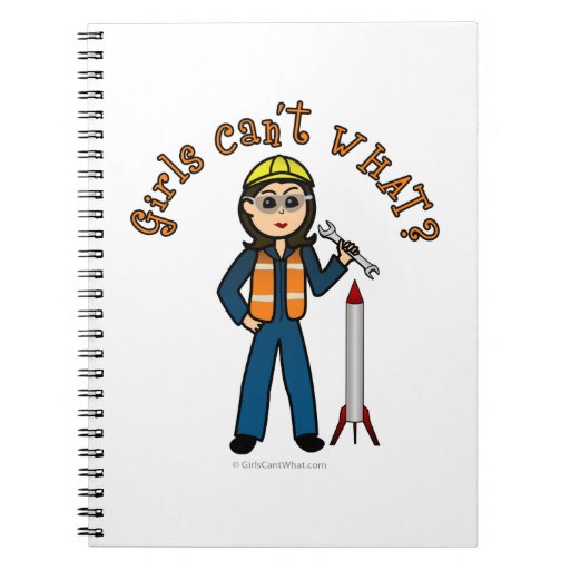 Light Rocket Scientist Girl Spiral Notebooks