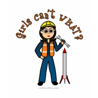 Light Rocket Scientist Girl Tee Shirt