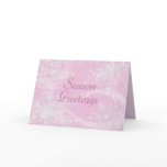 Light Rose Snowflake Holiday Greeting Card