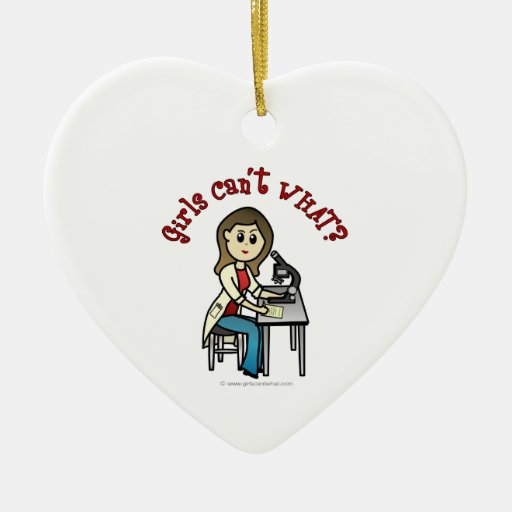 Light Scientist Girl Christmas Ornament
