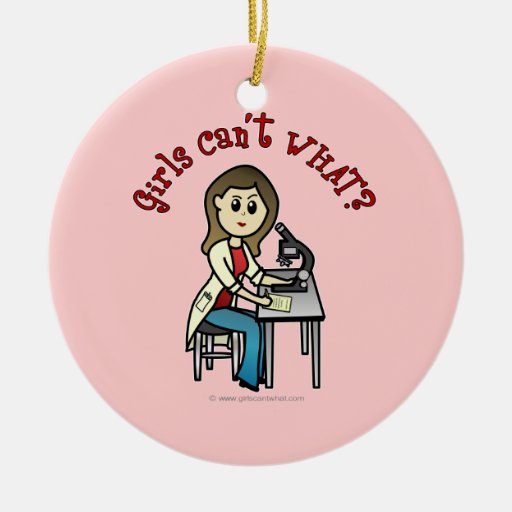 Light Scientist Girl Christmas Tree Ornament