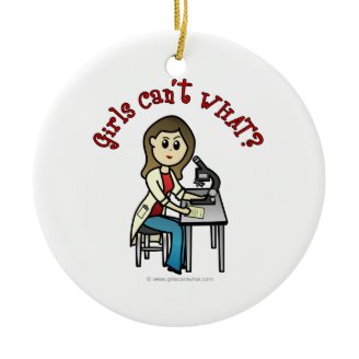 Light Scientist Girl Christmas Ornament