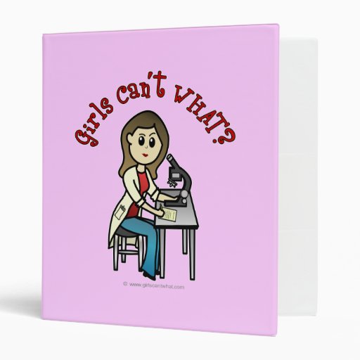 Light Scientist Girl Vinyl Binder