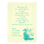 Light sea green seahorse wedding bridal shower personalized invite