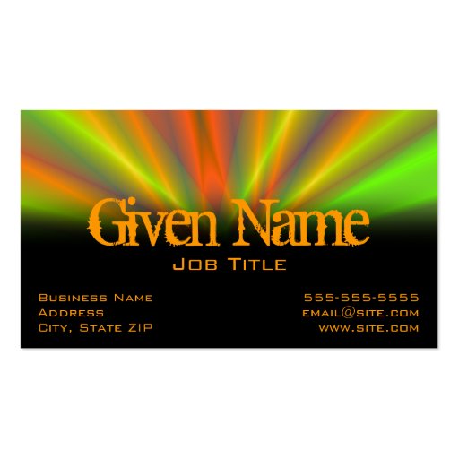 Light Show Profile Card Business Card Template (front side)