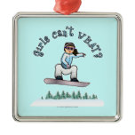 Light Snowboarder Christmas Ornaments