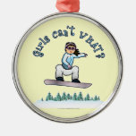 Light Snowboarder Christmas Ornaments