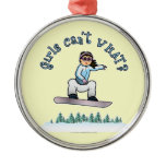 Light Snowboarder Christmas Ornaments