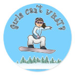 Light Snowboarder Round Sticker