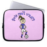 Light Soccer Girl in Blue Uniform Laptop Sleeves